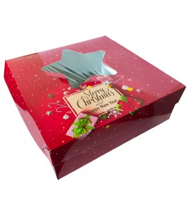 ΚΟΥΤΙ ΒΑΣΙΛΟΠΙΤΑΣ ΜΕ ΠΑΡΑΘΥΡΟ ΑΣΤΕΡΙ "MERRY CHRISTMAS AND HAPPY NEW YEAR" 10 ΚΙΛΑ