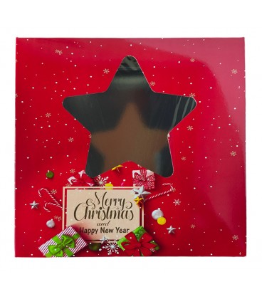 ΚΟΥΤΙ ΒΑΣΙΛΟΠΙΤΑΣ ΜΕ ΠΑΡΑΘΥΡΟ ΑΣΤΕΡΙ "MERRY CHRISTMAS AND HAPPY NEW YEAR" 10 ΚΙΛΑ