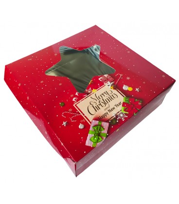 ΚΟΥΤΙ ΒΑΣΙΛΟΠΙΤΑΣ ΜΕ ΠΑΡΑΘΥΡΟ ΑΣΤΕΡΙ "MERRY CHRISTMAS AND HAPPY NEW YEAR" 10 ΚΙΛΑ