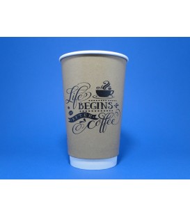 ΠΟΤΗΡΙ ΧΑΡΤΙΝΟ ΔΙΠΛΟΤΟΙΧΟ (DW) KRAFT LIFE BEGINS 16oz